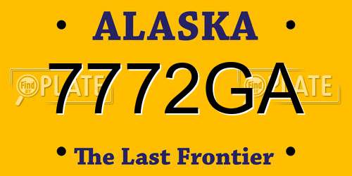 7772GA Alaska License Plate