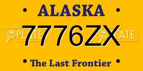 7776ZX Alaska License Plate