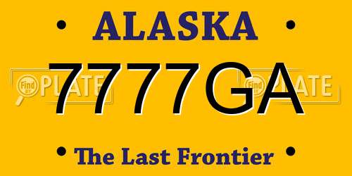 7777GA Alaska License Plate