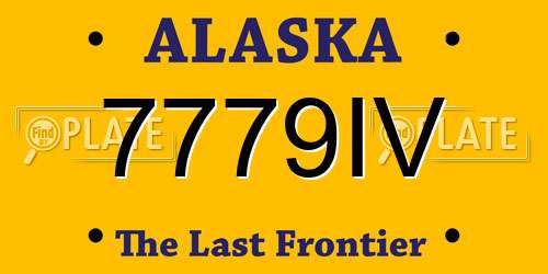 7779IV Alaska License Plate
