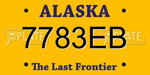 7783EB Alaska License Plate