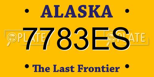 7783ES Alaska License Plate