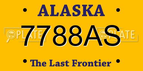 7788AS Alaska License Plate