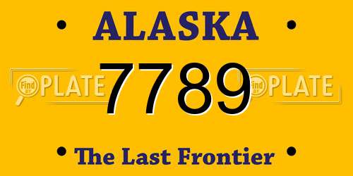 7789 Alaska License Plate