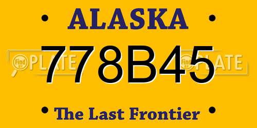 778B45 Alaska License Plate