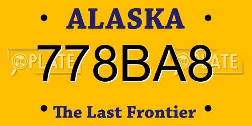 778BA8 Alaska License Plate