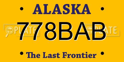 778BAB Alaska License Plate