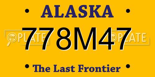 778M47 Alaska License Plate