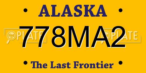 778MA2 Alaska License Plate