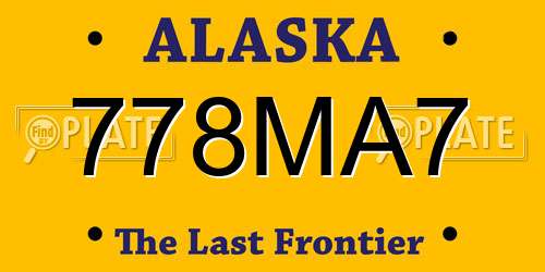 778MA7 Alaska License Plate
