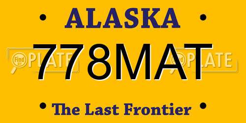 778MAT Alaska License Plate