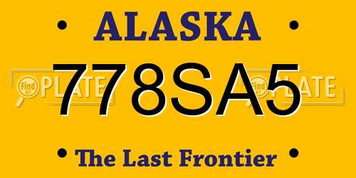 778SA5 Alaska License Plate