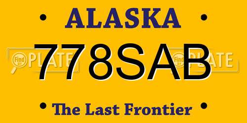 778SAB Alaska License Plate