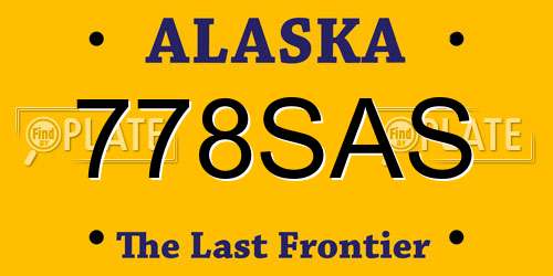 778SAS Alaska License Plate