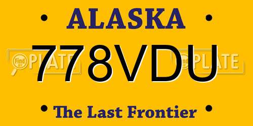 778VDU Alaska License Plate