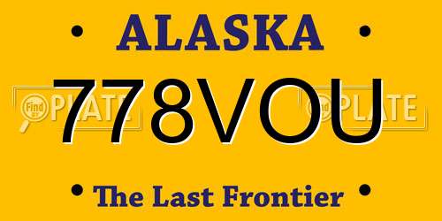 778VOU Alaska License Plate