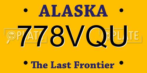 778VQU Alaska License Plate