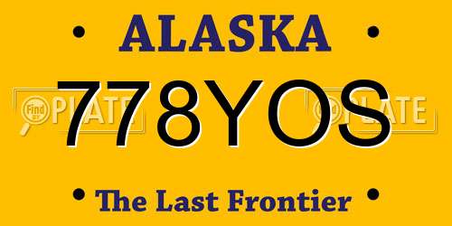 778YOS Alaska License Plate