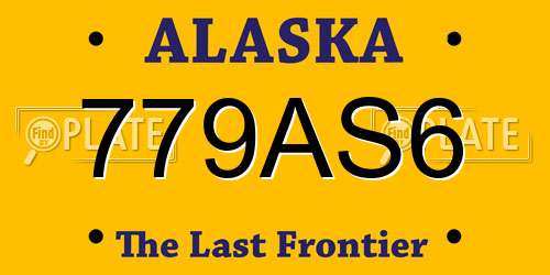779AS6 Alaska License Plate