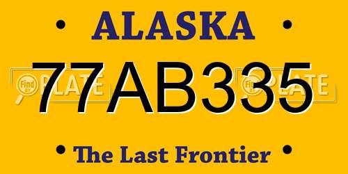 77AB335 Alaska License Plate