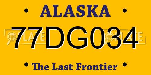 77DG034 Alaska License Plate