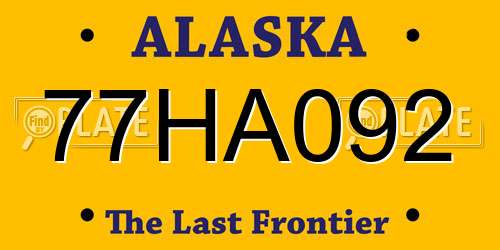 77HA092 Alaska License Plate