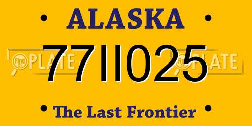 77II025 Alaska License Plate