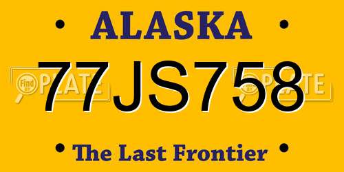 77JS758 Alaska License Plate