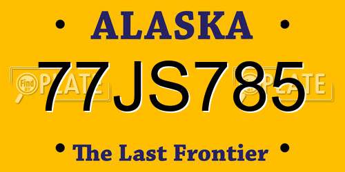 77JS785 Alaska License Plate