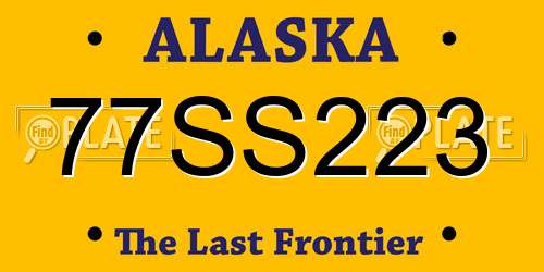 77SS223 Alaska License Plate