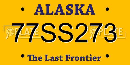 77SS273 Alaska License Plate