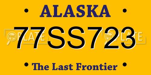 77SS723 Alaska License Plate