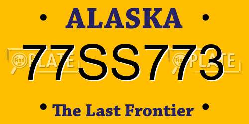 77SS773 Alaska License Plate