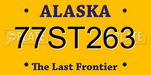 77ST263 Alaska License Plate
