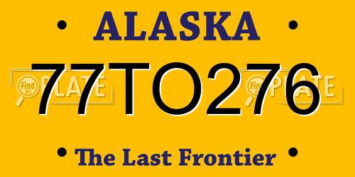 77TO276 Alaska License Plate