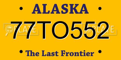 77TO552 Alaska License Plate