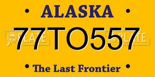 77TO557 Alaska License Plate
