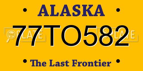 77TO582 Alaska License Plate