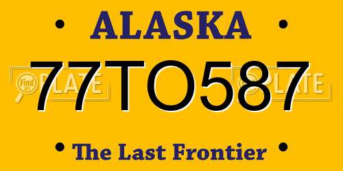 77TO587 Alaska License Plate