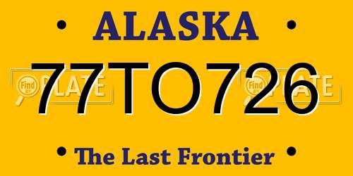 77TO726 Alaska License Plate