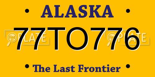 77TO776 Alaska License Plate