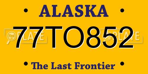 77TO852 Alaska License Plate