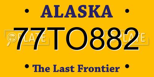 77TO882 Alaska License Plate