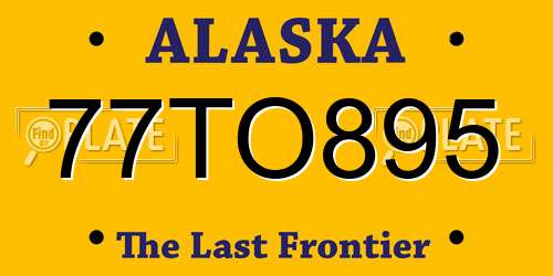 77TO895 Alaska License Plate