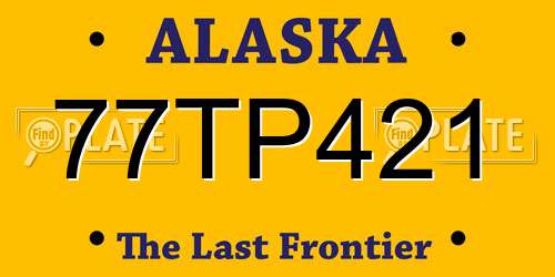 77TP421 Alaska License Plate
