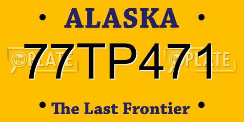 77TP471 Alaska License Plate