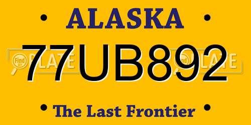 77UB892 Alaska License Plate