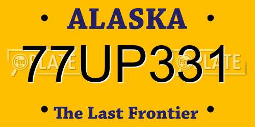 77UP331 Alaska License Plate