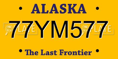 77YM577 Alaska License Plate