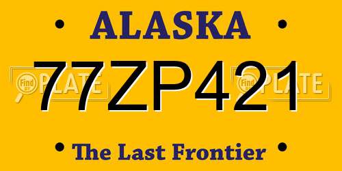 77ZP421 Alaska License Plate